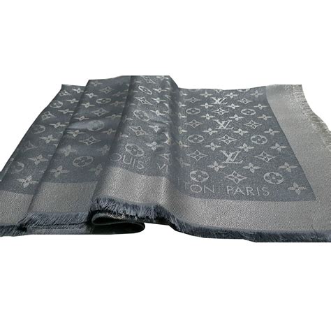 louis vuitton grey black shawl